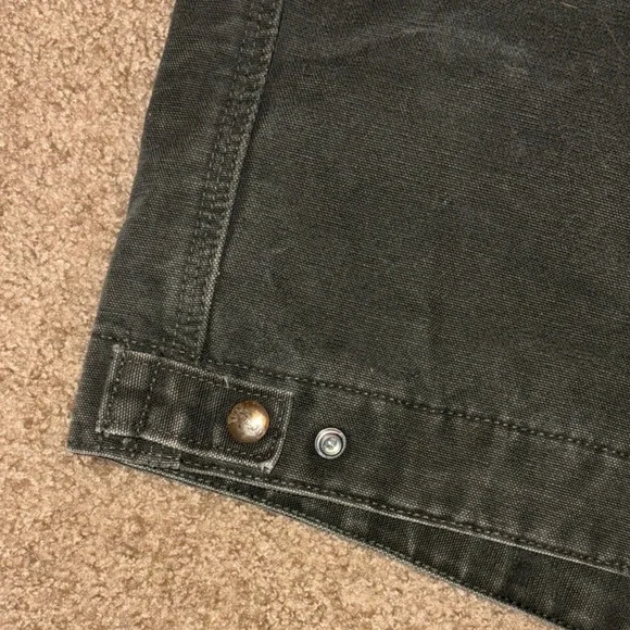 Carhartt Dark Green Jacket with Brown Collar Men’s J97 MOS - Picture 13 of 14